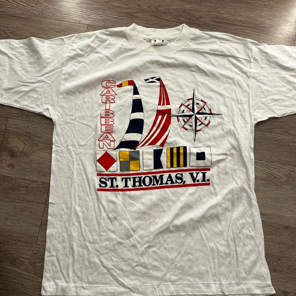 Vintage St Thomas VI T-Shirt Size XL Shirt Sleeve Single Stitch Made In USA